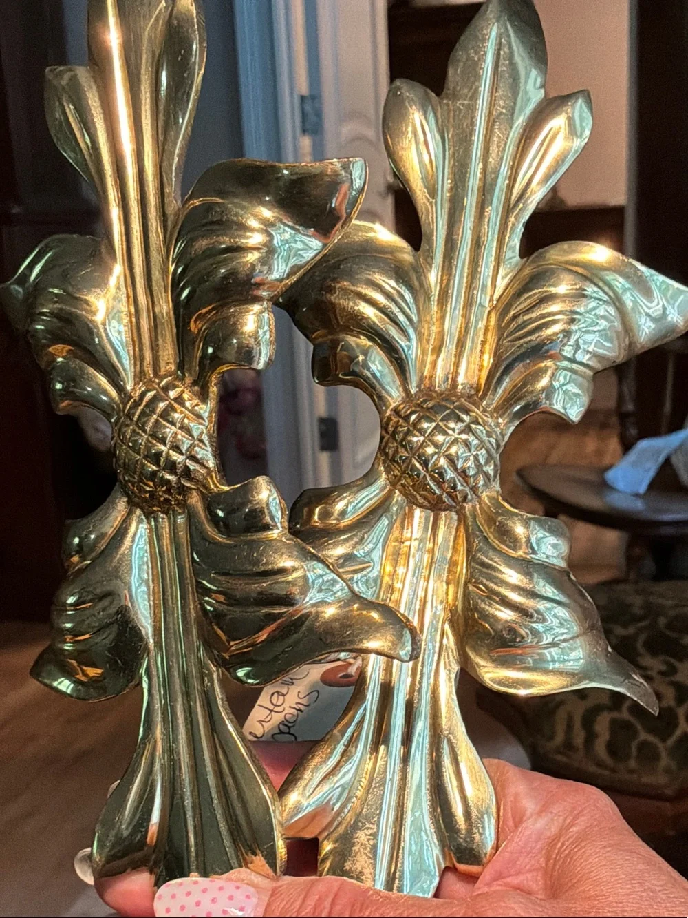 Vintage brass curtain tie backs